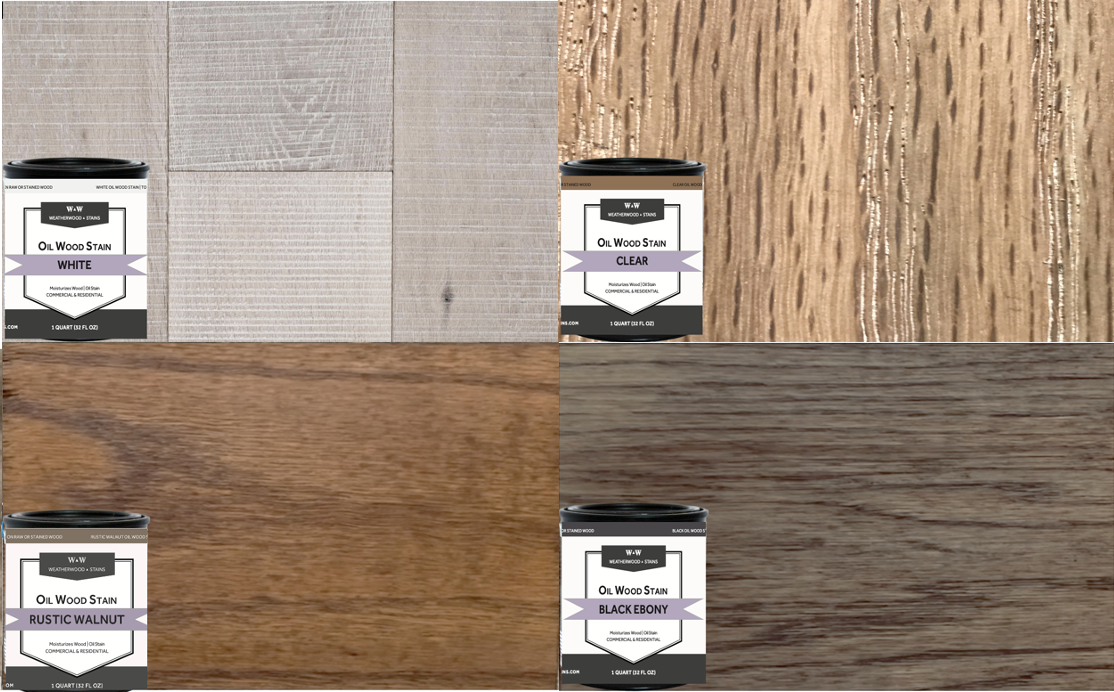 SAMPLE PACK: ALL 4 Oil-Based Wood Stains .5 Pints