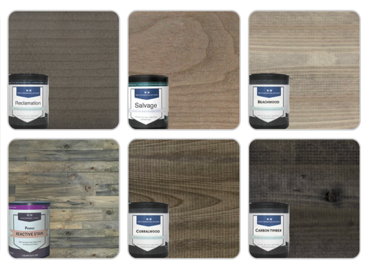 SAMPLE PACK: 6 EXTERIOR Reactive Wood Stains - Quarts