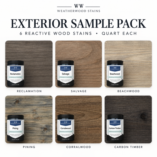 SAMPLE PACK: 6 EXTERIOR Reactive Wood Stains - Quarts